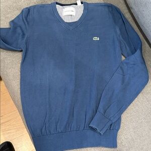 Lacoste Men's Deep Blue V-Neck Sweater